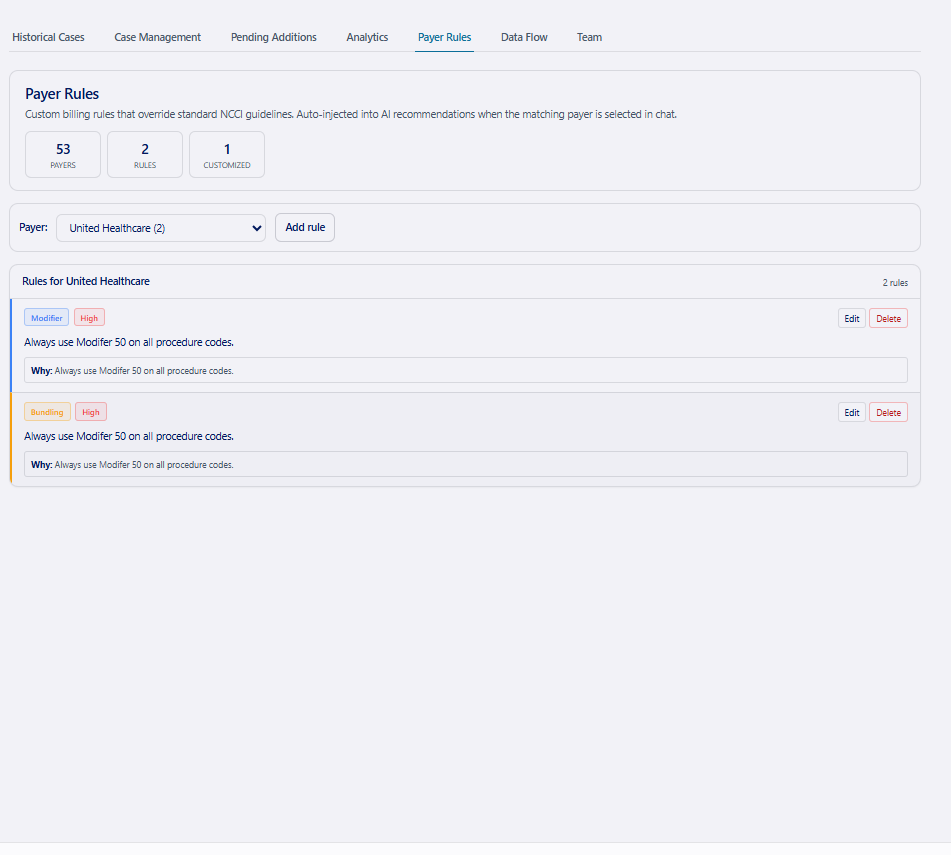 Custom rules editor